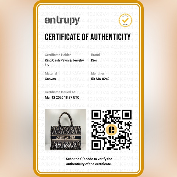 Dior Womens Medium Dior Book Tote Bag Oblique Motif Cotton Ercu/Blue Pre-Owned - Picture 15 of 15